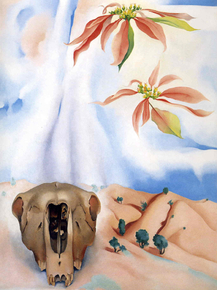 O'Keeffe Georgia - Mules Skull with Pink Poinsettias | О'Кифф Джорджия