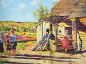 Юон Константин Федорович - The first collective farmers. In the rays of of the sun. Podolina