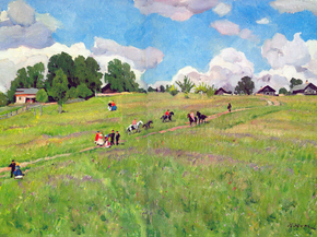 Юон Константин Федорович - The Rural Holiday. On The Hill. Ligachrvo