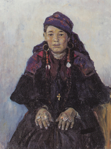 Суриков Василий - Портрет казачки, 1909