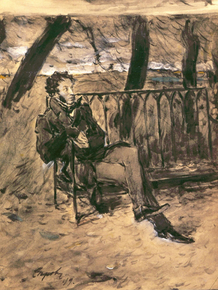 Серов Валентин Александрович - Александр Пушкин в парке, 1899