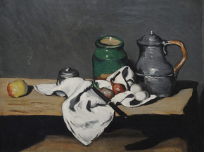 Cezanne Paul | Сезанн Поль - Натюрморт с зелёным сосудом и оловянным котлом