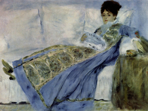 Pierr - Auguste Renoir | Ренуар Пьер - Мадам Моне на диване