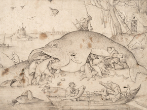 Pieter Bruegel | Питер Брейгель - Большая рыба кушает маленькую рыбу, 1556