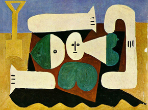 Pablo Picasso | Пабло Пикассо - Голая женщина на пляже и лопата