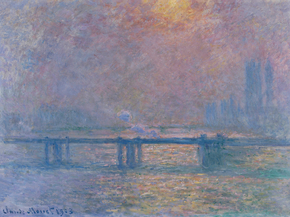 Monet Claude | Клод Моне - Мост Чаринг-Кросс в тумане через Темз
