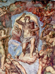 Michelangelo | Микеланджело - Страшный суд. Фрагмент. Христос и Мария