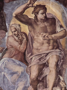 Michelangelo | Микеланджело - Страшный суд. Фрагмент. Христос и Мария