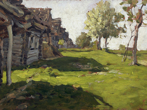 Isaac Levitan - Sunlit Day. A Small Village, 1898 | Исаак Левитан