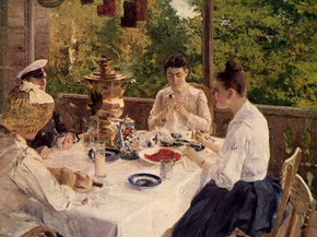Korovin Konstantin | Коровин Константин - За чайным столом, 1888