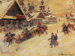 Korovin Konstantin | Коровин Константин - Праздничная прогулка, Россия