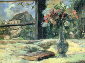 Paul Gauguin | Гоген Поль - Ваза с цветами на окне