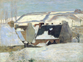 Paul Gauguin | Гоген Поль - Бретонская деревня в снегу