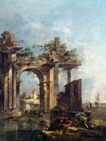 Francesco Guardi | Гварди Франческо - Каприччо с руинами на берегу моря
