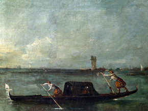 Francesco Guardi | Гварди Франческо - Гондола в лагуне рядом с Местре