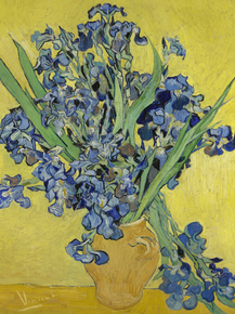 Van Gogh | Ван Гог - Натюрморт ваза с ирисами на желтом фоне