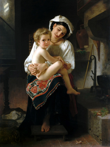 Bouguereau William | Бугро Вильям - Молодая мать смотрит на своего ребенка