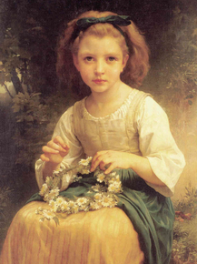 Bouguereau William | Бугро Вильям - Девочка, плетущая венок