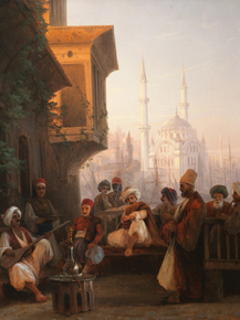 Aivazovsky Ivan | Айвазовский Иван - Кофейня у мечети ортакёй в константинополе, 1846