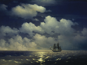 Aivazovsky Ivan | Айвазовский Иван - Бриг Меркурий после победы над двумя турецкими кораблями, 1848