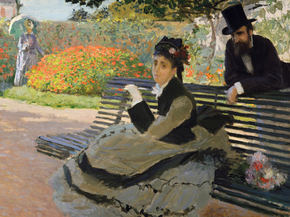 Monet Claude | Клод Моне - Камилла Моне на садовой скамейке