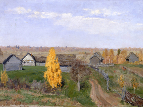 Isaac Levitan | Исаак Левитан - Золотая осень. Слободка (1889)