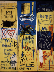 Basquiat J.M. - Charles the First Acrylique et Crayon gras sur toile triptyque | Баския Жан-Мишель