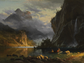 Albert Bierstadt - Indians spear fishing | Альберт Бирштадт Albert Bierstadt - Indians spear fishing | Альберт Бирштадт