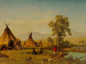 Albert Bierstadt - Sioux Village near Fort Laramie | Альберт Бирштадт Albert Bierstadt - Sioux Village near Fort Laramie | Альберт Бирштадт