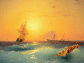 Aivazovsky Ivan | Айвазовский Иван - Американские Суда у скалы Гибралтара