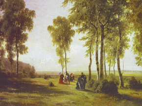 Shishkin Ivan | Шишкин Иван - Пейзаж с гуляющими