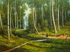 Shishkin Ivan | Шишкин Иван - Ручей в березовом лесу