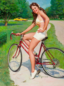 Pin-up Girl - Girl on Bicycle | Винтажная девушка Pin-up Girl - Girl on Bicycle | Винтажная девушка