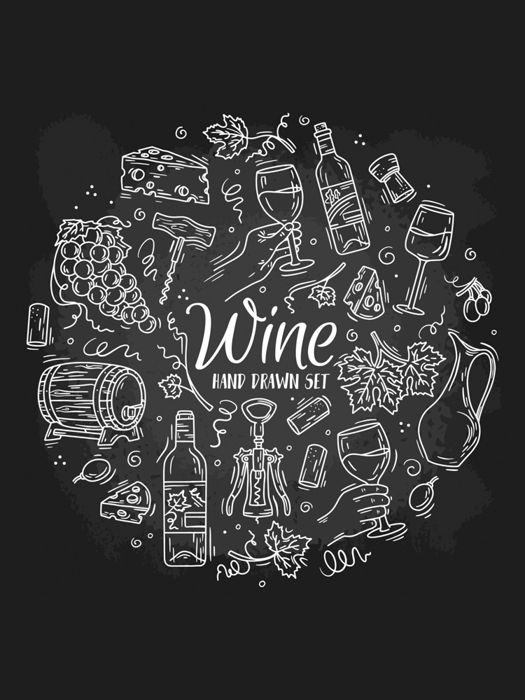 Wine Hand Drawn Set
