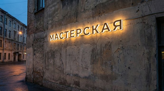 Световая вывеска для мастерской