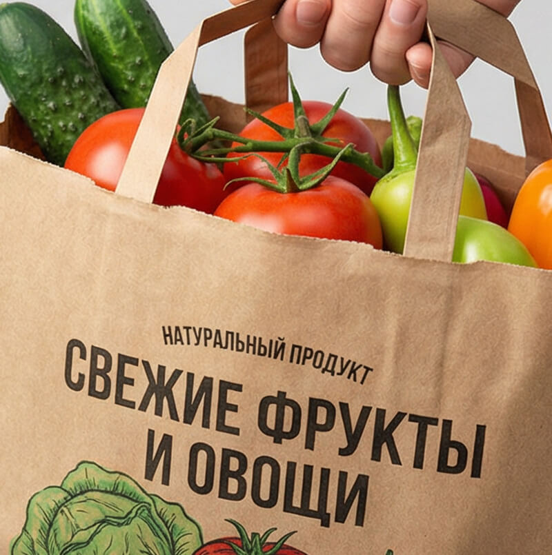 Пример оформления крафтовых пакетов