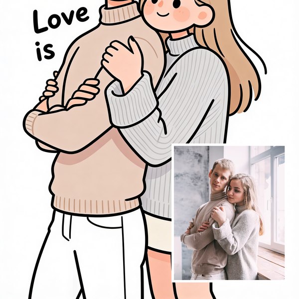 Портрет в стиле Love is